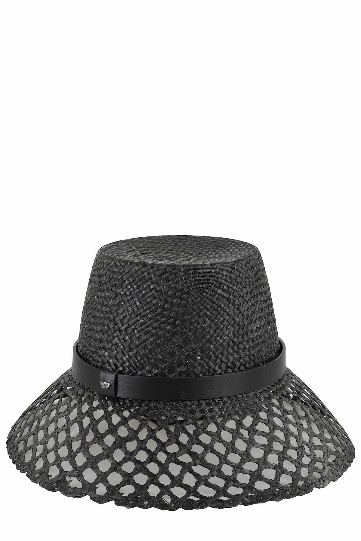 WEEKEND MAX MARA Eliseo ハット ロゴ Perforated raffia hat, brown | Weekend Max Mara