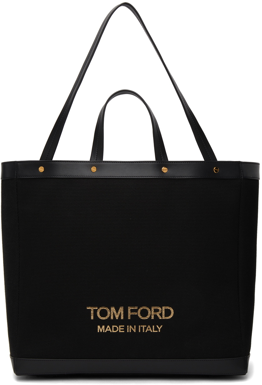 East West Canvas Tote Bag in Blue - Tom Ford