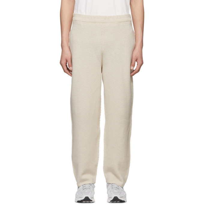 Photo: Homme Plisse Issey Miyake Off-White Rustic Knit Trousers