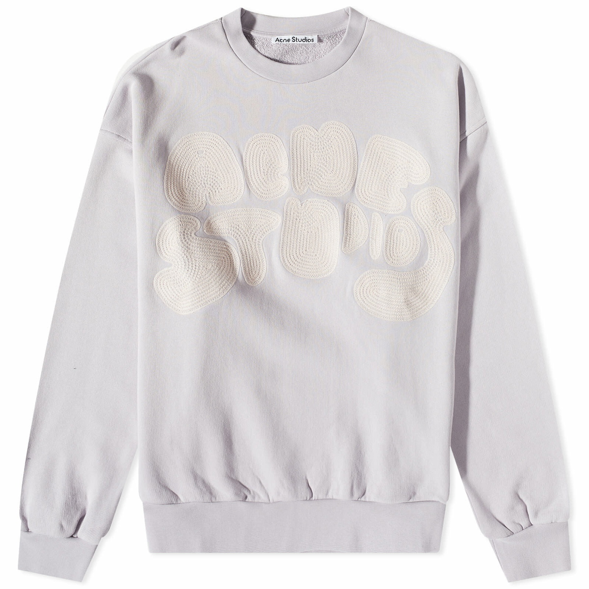 Acne Studios Men's Fyre Bubble Logo Crew Sweat in Pale Lilac Acne Studios