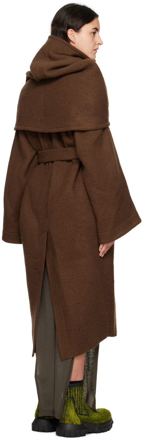 Hollywood cupro-blend wrap jacket in brown - Rick Owens