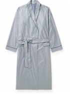 Zimmerli - Belted Cotton-Jacquard Robe - Blue