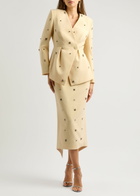Huishan Zhang Milo Crystal-embellished Crepe Blazer Light Yellow