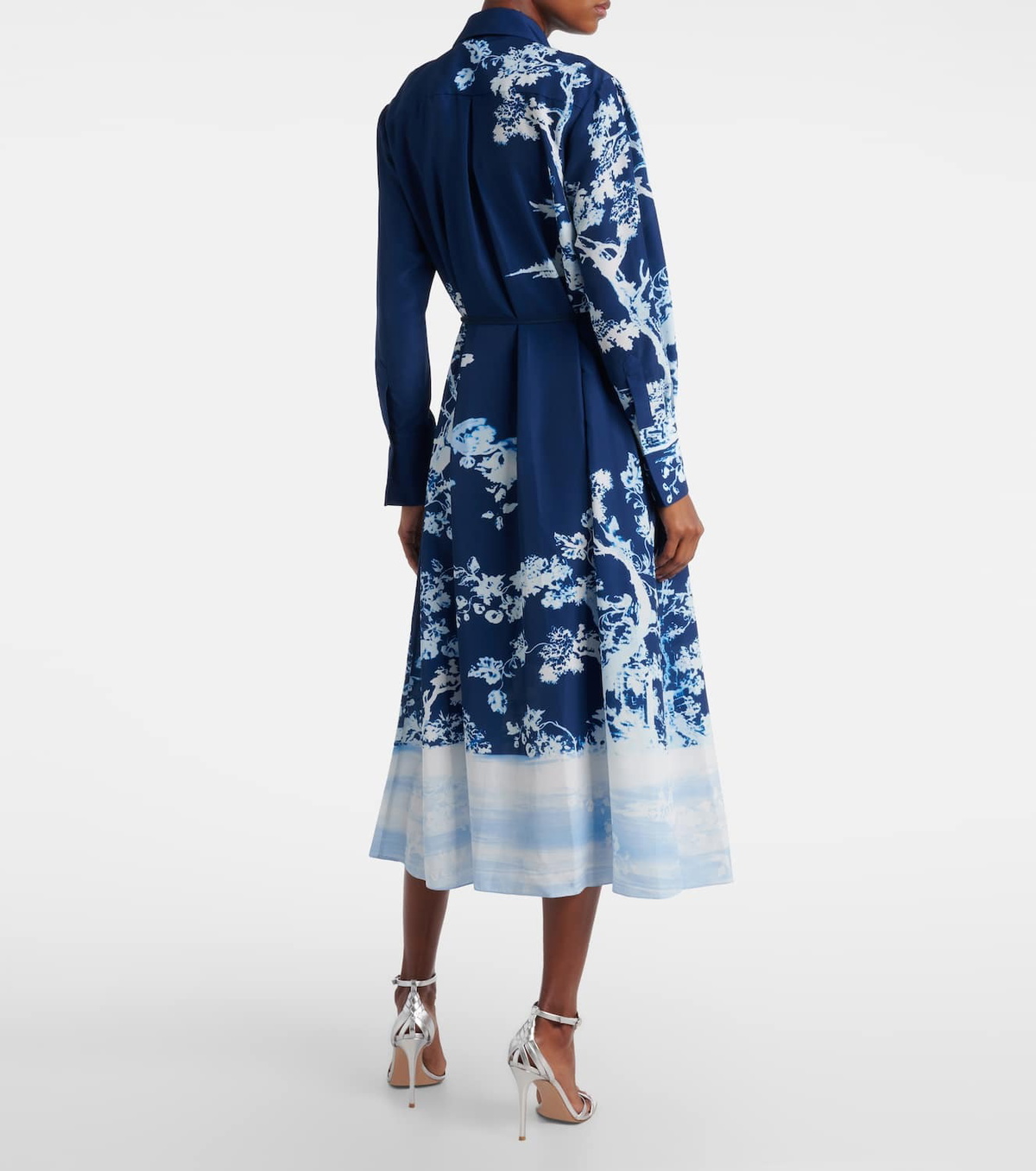 Erdem Belted printed midi dress