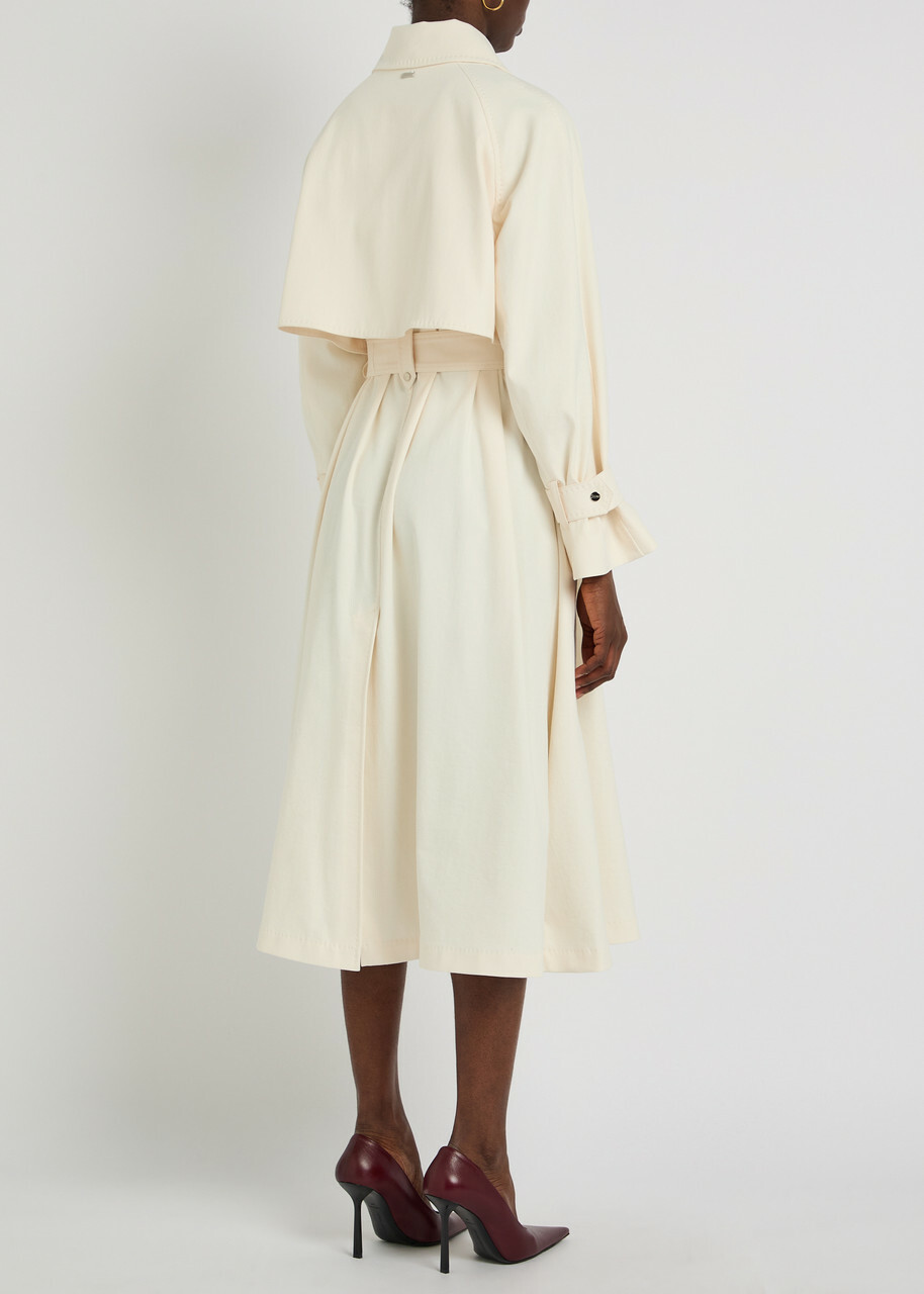 Herno Belted Woven Trench Coat Off White