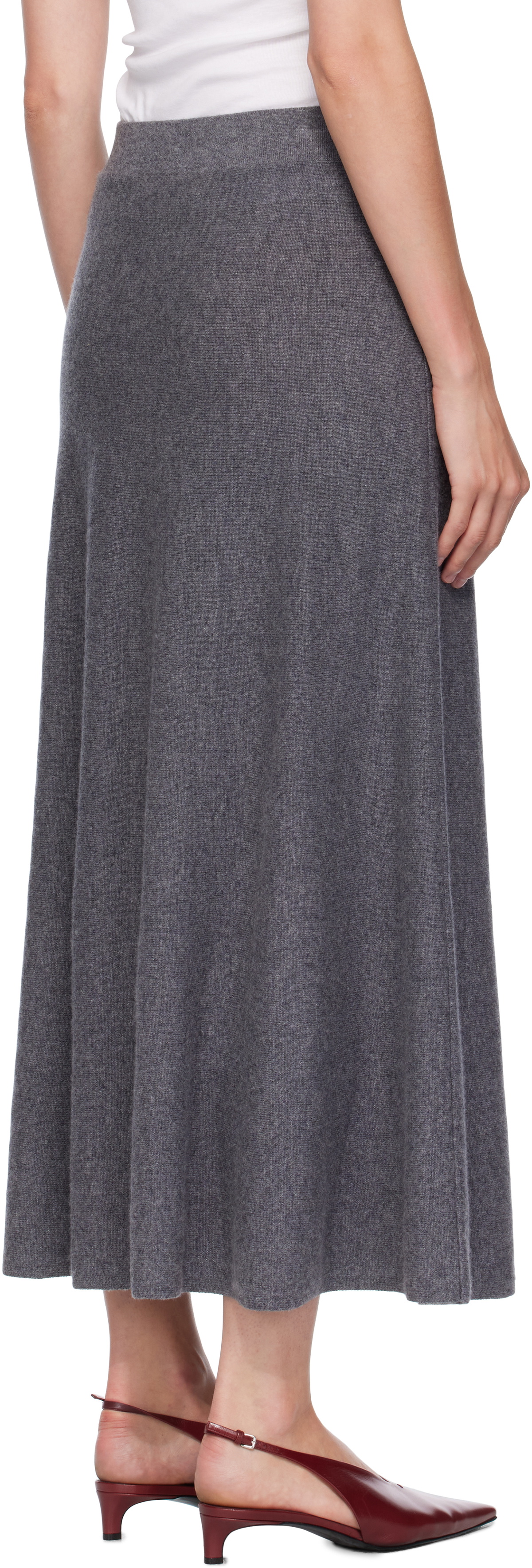 LISA YANG Gray Torie Midi Skirt