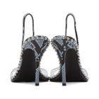 Alexander Wang Black and Blue Snake Nova Logo Sandals