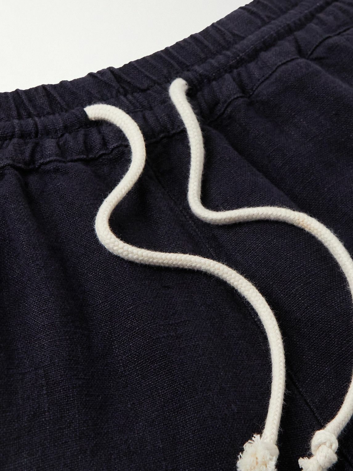La Paz - Pestana Straight-Leg linen Drawstring Shorts - Blue
