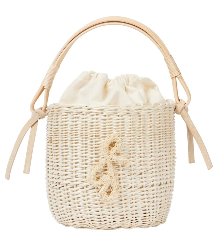 Photo: Ruslan Baginskiy Iza rattan-trimmed wicker basket bag