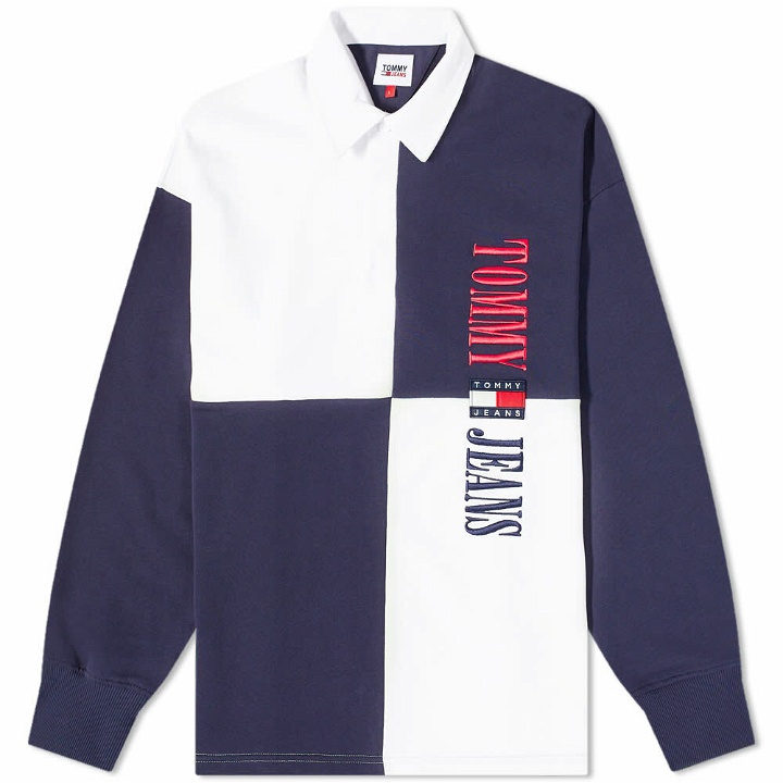 Photo: Tommy Jeans Men's Archive Rugby Shirt in Twilight Navy