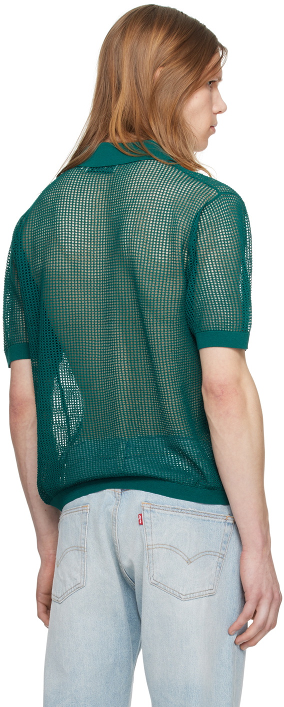 ZANKOV Green Three-Button Polo