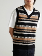 MANAAKI - Jacquard-Knit Merino Wool and Cashmere-Blend Sweater Vest - Black