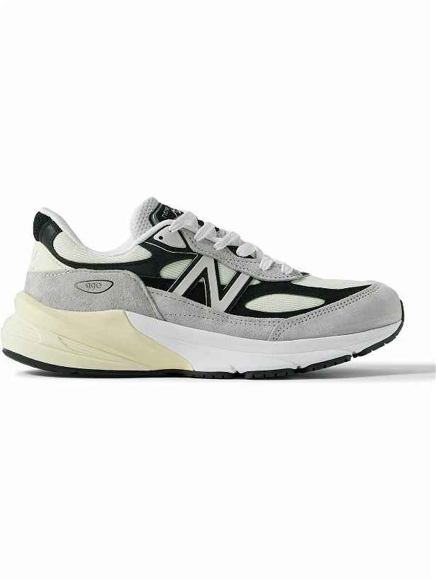 Photo: New Balance - 990v6 Leather-Trimmed Suede and Mesh Sneakers - Gray