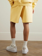 FEAR OF GOD ESSENTIALS - Logo-Appliquéd Wide-Leg Cotton-Blend Jersey Drawstring Shorts - Yellow