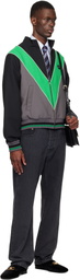 Valentino Black & Green Inlaid V Track Jacket