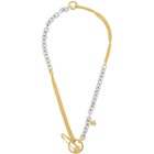 Versace Gold and Silver Medusa Safety Pin Necklace