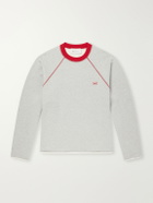 AMI PARIS - Logo-Appliquéd Cotton-Blend Jersey Sweatshirt - Gray