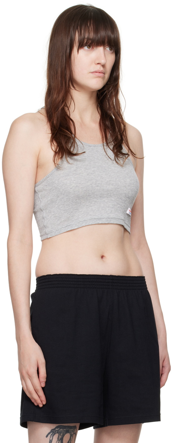 Alexander Wang SSENSE Exclusive Gray Cropped Classic Tank Top