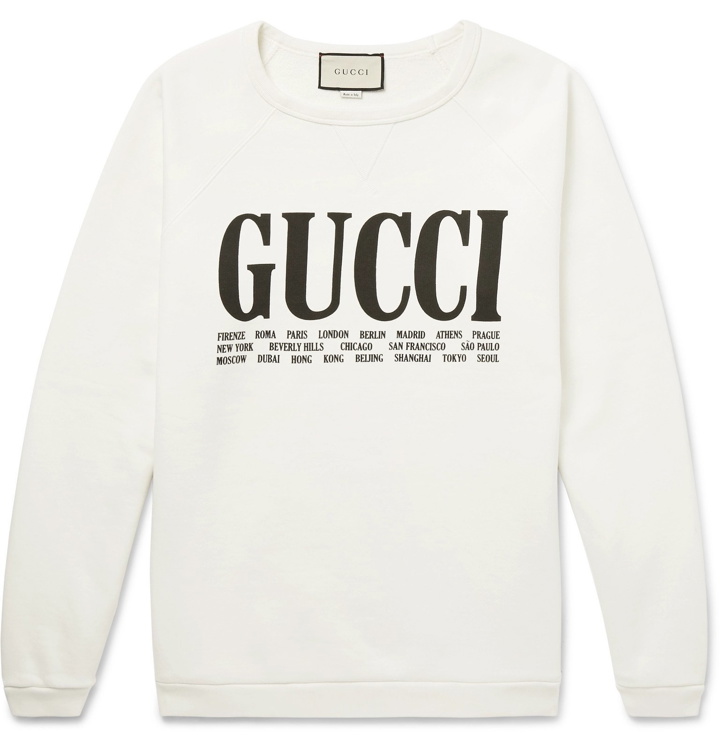 Photo: Gucci - Printed Cotton-Jersey Sweatshirt - White