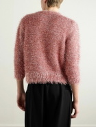 Simone Rocha - Tinsel Metallic Textured-Knit Cardigan - Pink