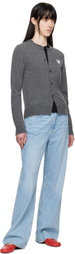 COMME des GARÇONS PLAY Gray White Heart Cardigan