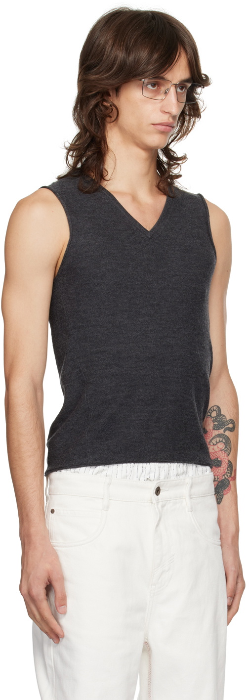 Fax Copy Express Gray V-Neck Vest