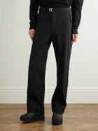 ROA - Slim-Fit Straight-Leg Logo-Embroidered Belted Cotton-Blend Twill Trousers - Black