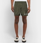 Palm Angels - Mid-Length Logo-Print Swim Shorts - Men - Army green