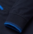 PS by Paul Smith - Contrast-Tipped Cotton-Piqué Half-Zip Sweatshirt - Men - Navy