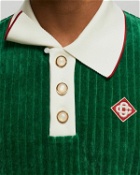 Casablanca Rib Velour Polo Green - Mens - Polos