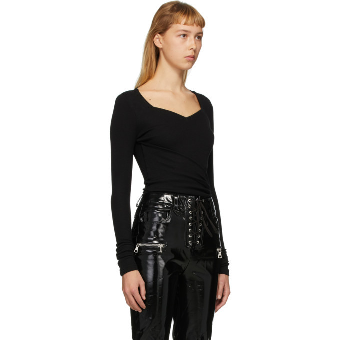 Unravel Black Front Cross Bodysuit