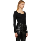 Unravel Black Front Cross Bodysuit