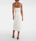 SIR Alessandra embroidered linen midi skirt