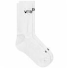 Vetements Logo Sock in White