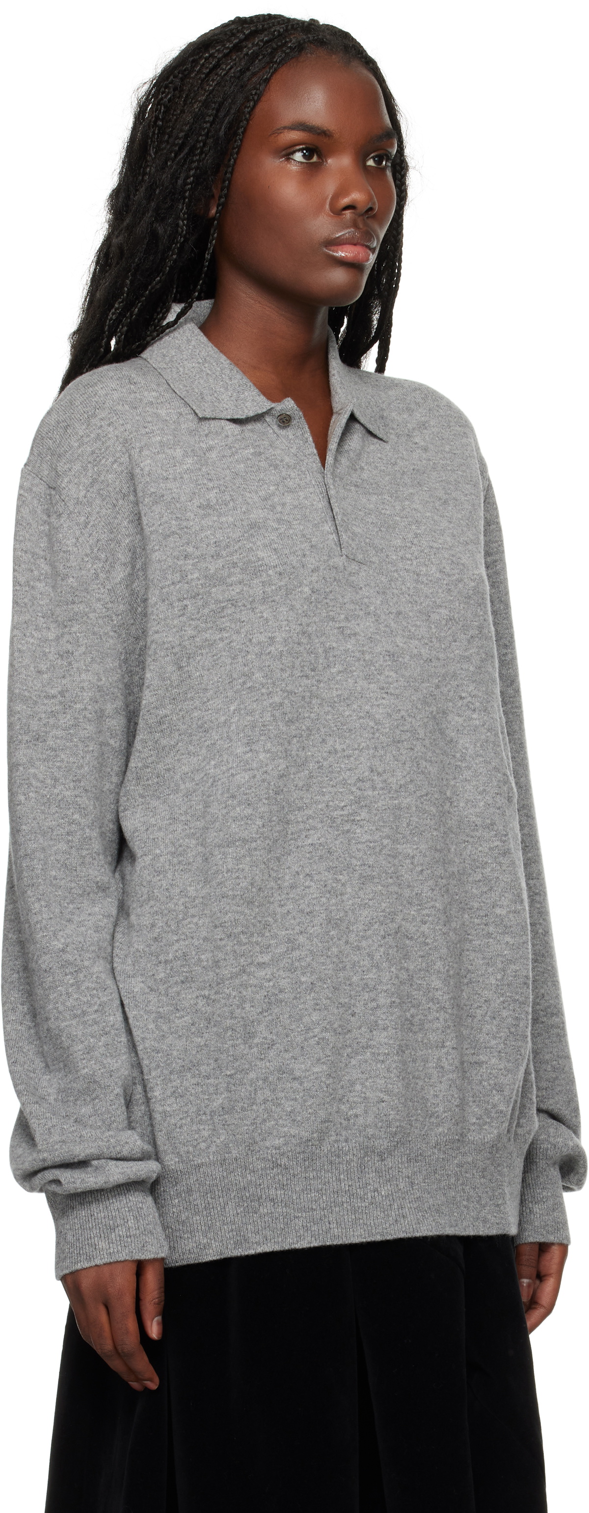 Comme des Garçons Shirt Gray Knit Polo
