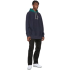 Champion Reverse Weave Navy and Green Oversized Colorblock Hoodie