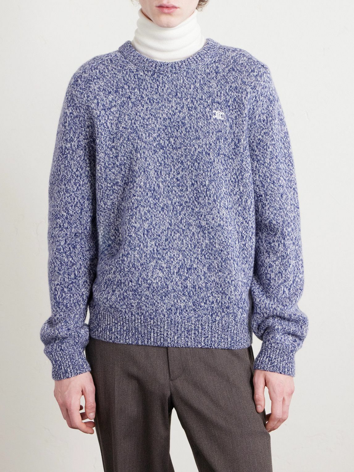 CELINE - Wool and Cashmere-Blend Sweater - Blue