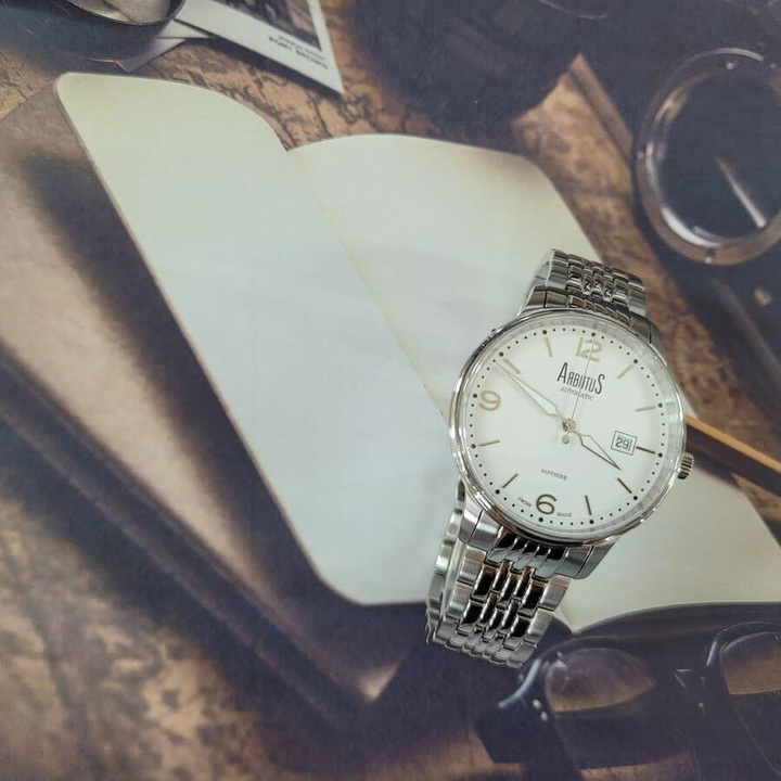 Photo: Arbutus Swiss-made Collection Automatic White Dial Mens Watch ARS1609SWS