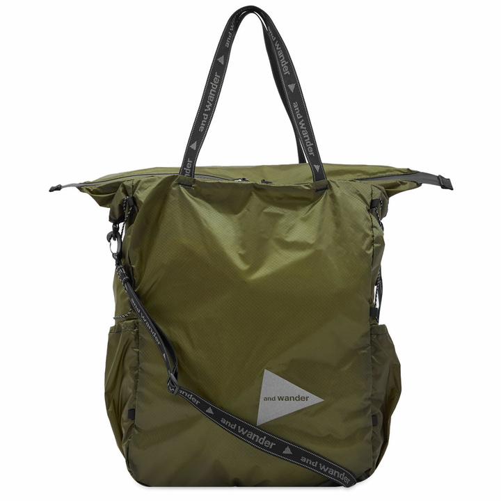 Photo: And Wander Men's Sil Tote Bag in Khaki