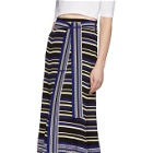 3.1 Phillip Lim Blue Silk Multi Stripe Skirt