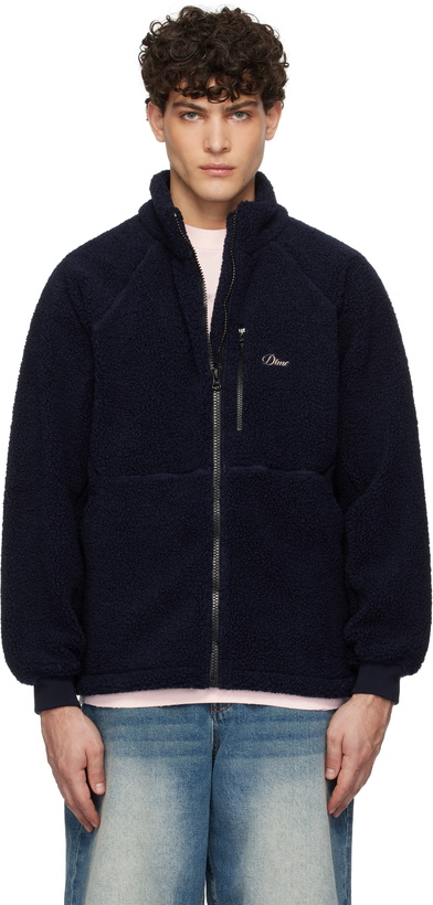 Photo: Dime Navy Polar Fleece Sherpa Zip Jacket