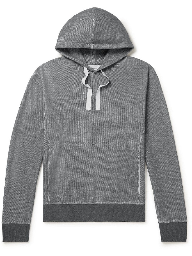 Photo: Oliver Spencer Loungewear - Ribbed Recycled Cotton-Jersey Hoodie - Gray