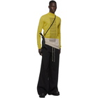 Rick Owens Yellow and Beige Mohair Colorblock Turtleneck