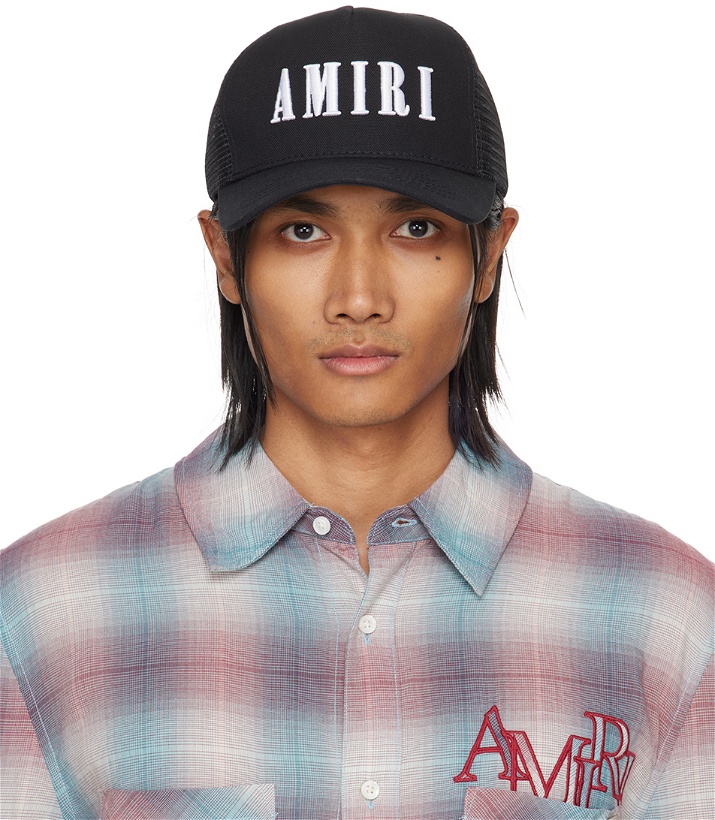 Photo: AMIRI Black Logo Trucker Hat