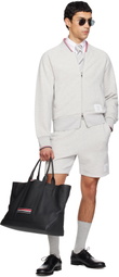 Thom Browne Gray Pique Loopback Bomber Sweatshirt
