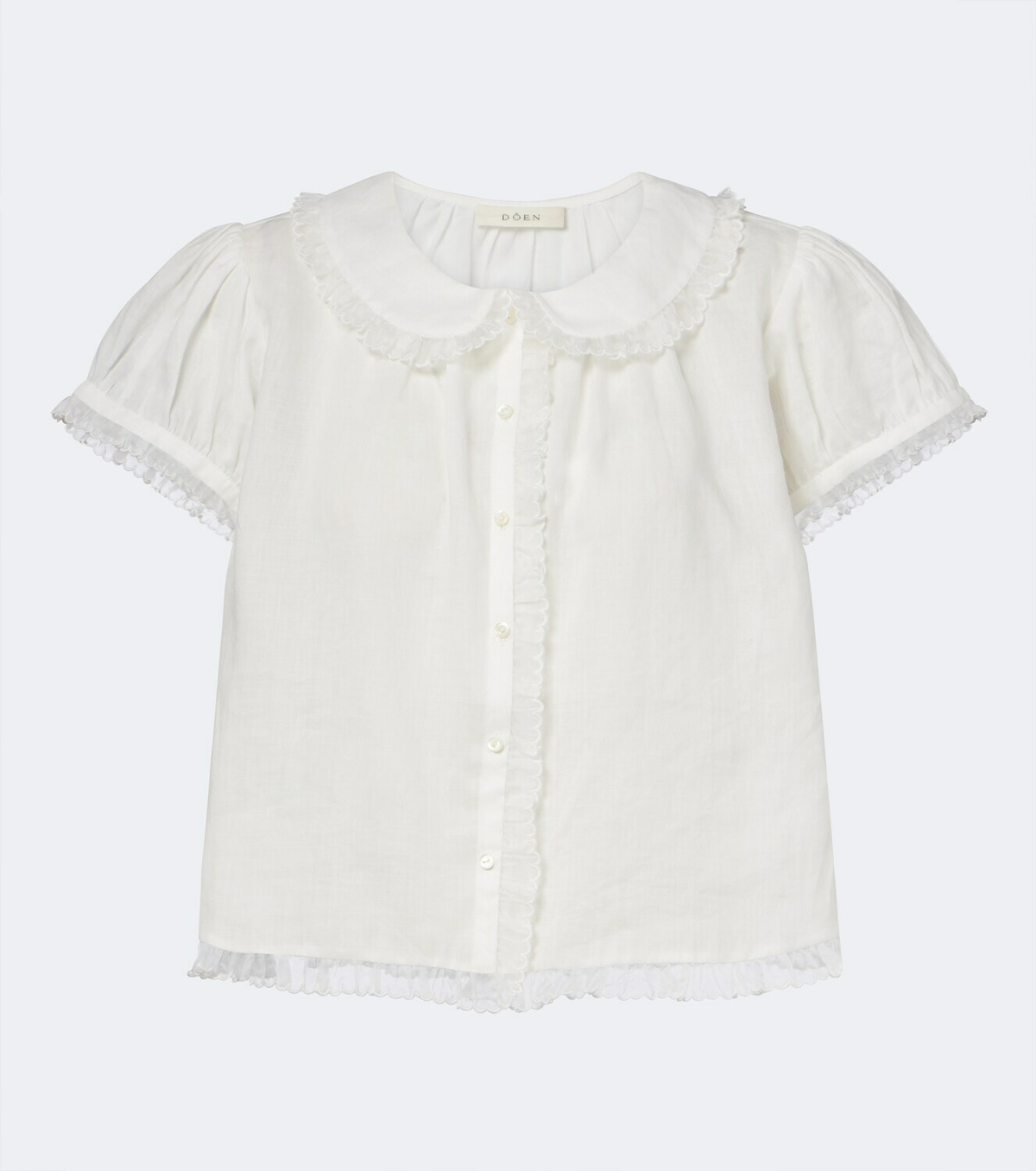 Dôen Karina scalloped ramie blouse