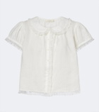 Dôen Karina scalloped ramie blouse