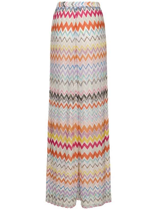 Photo: MISSONI Chevron Lurex Zigzag Elastic Wide Pants