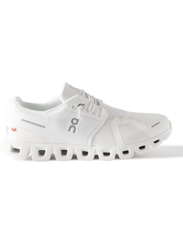 Photo: ON - Cloud 5 Rubber-Trimmed Recycled Mesh Running Sneakers - White