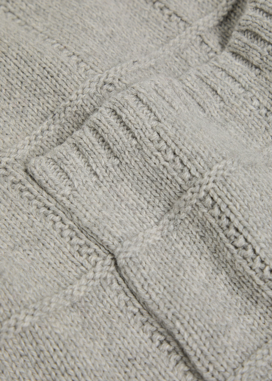 Eileen Fisher Checked Cotton and Cashmere-blend Cardigan Light Grey